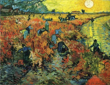  Vincent Canvas - Red Vineyards at Arles Vincent van Gogh